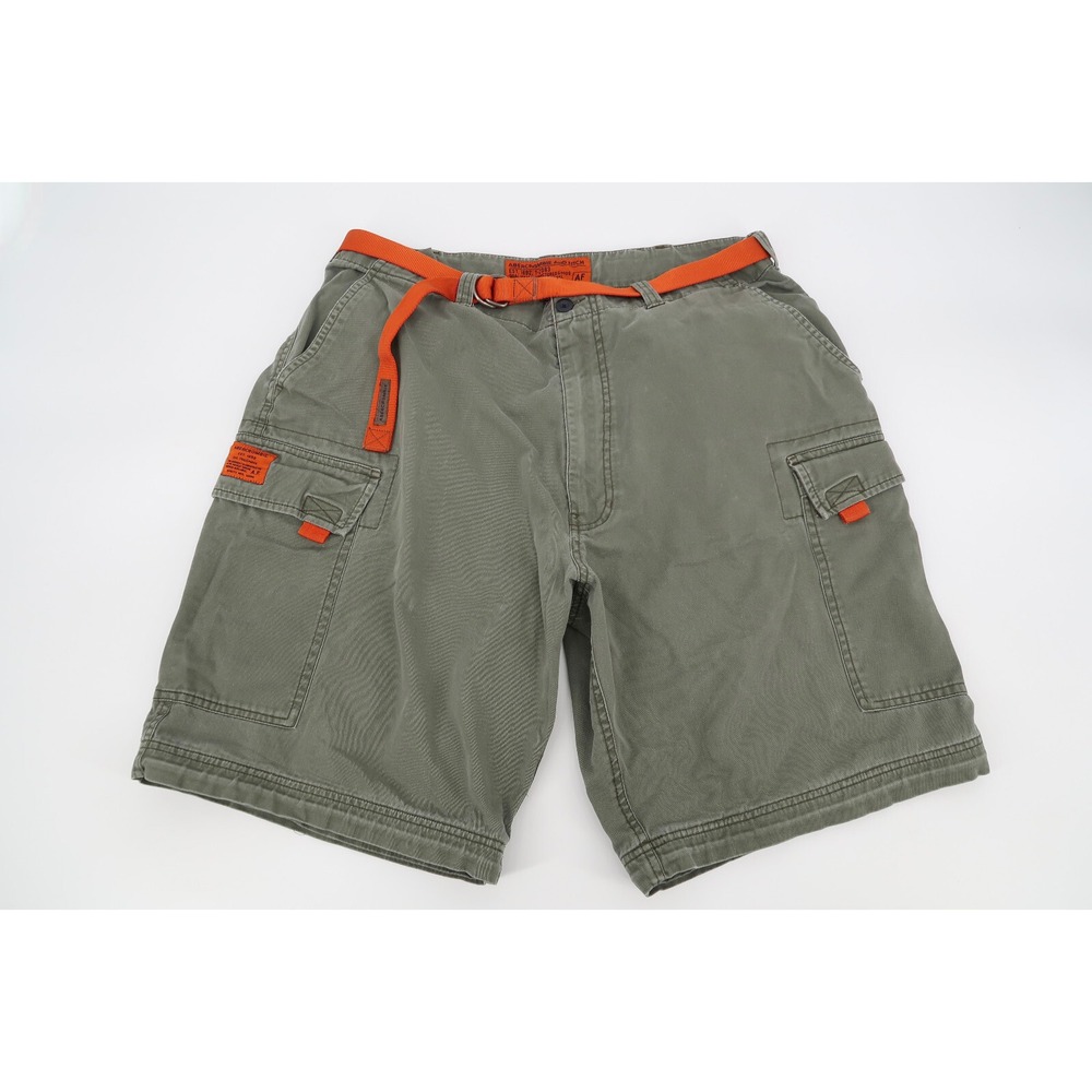 Vintage Abercrmbie & Fitch Cargo Shorts Mens‎ XL Gray T-2083 Belted Pockets